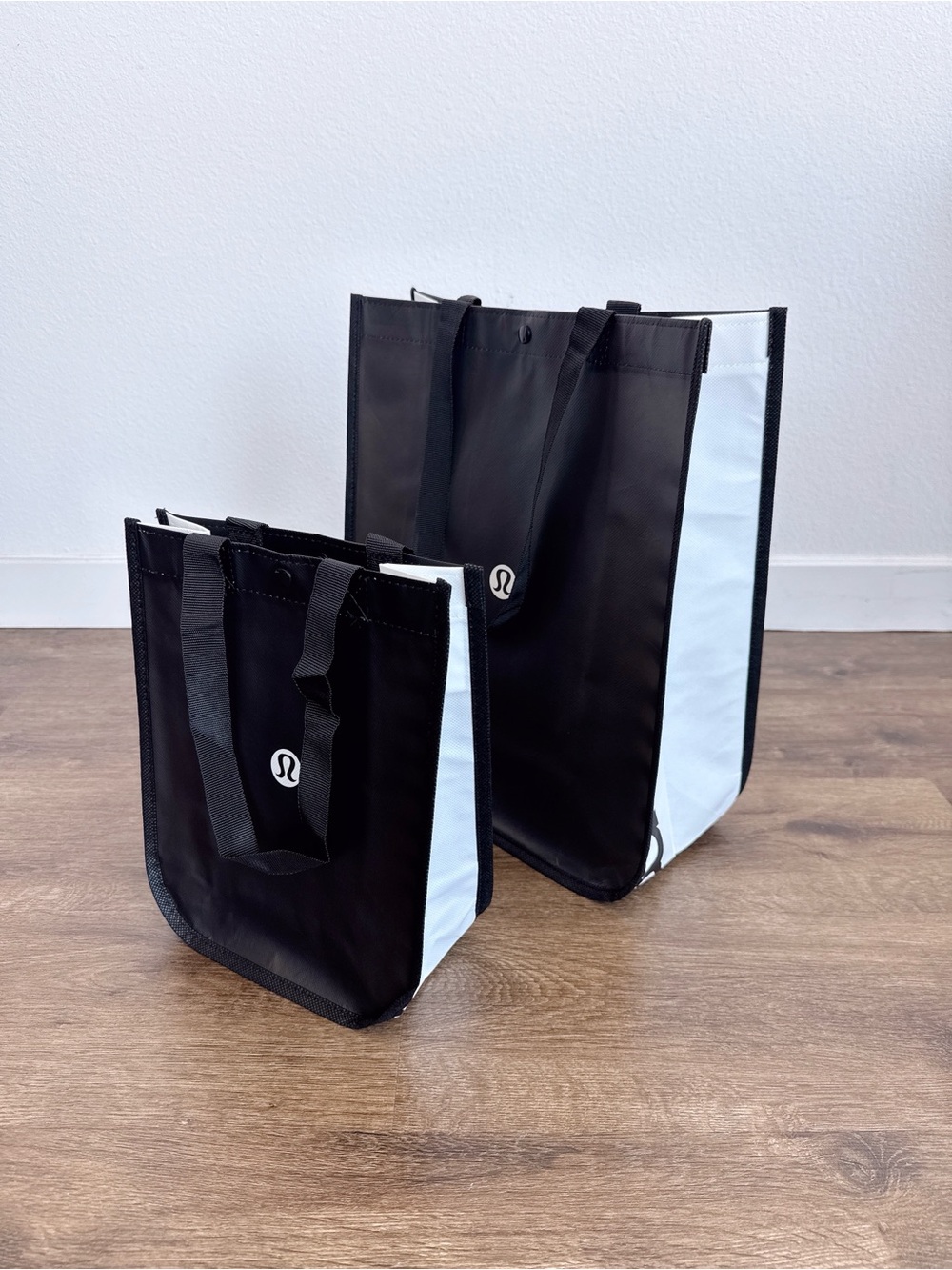 lululemon Reusable Shopping Totes Bundle Black Small & Large NEW